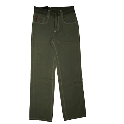 Signum BRONCO Hombre Comodidad Relax Cargo Vaqueros 33/34 W33 L34 Army Verde - Imagen 1 de 4