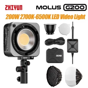 Zhiyun Molus G200 200 W vidéo DEL bicolore 2700K-6500K remplir la lumière COB pour photos - Photo 1/13