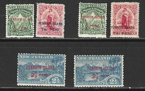 SELLOS DE PENRHYN ISL #1-6 -- PRIMERAS EMISIONES -- SOBREIMPRESIONES -- 1902 -- SIN USAR - Imagen 1 de 2