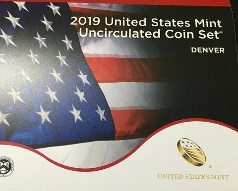 2019 US Mint Annual Uncirculated Coin Set - Without W Cent      THANK YOU ALL Cover