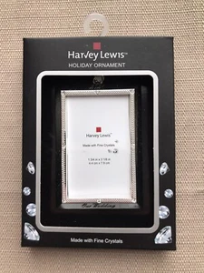 New! Harvey Lewis 2021 Our Wedding Frame Ornament with Fine Crystals - Picture 1 of 3