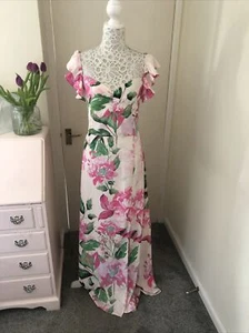 Ex Quiz Bold Floral summer maxi dress with sweetheart neckline - size 14 . New - Picture 1 of 4