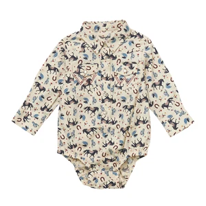 Wrangler Infant Girl's Beige Western Horse Graphic Bodysuit 112353050 - Picture 1 of 7