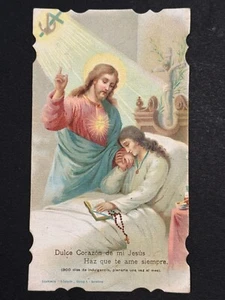 carta sacra cromolitografia santino immagine pieuse "GESÙ" - Foto 1 di 2