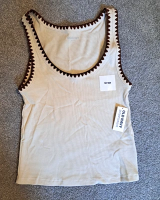 NWT Old Navy Embroidered Crop Tank Top petite xs - Image 1 of 4
