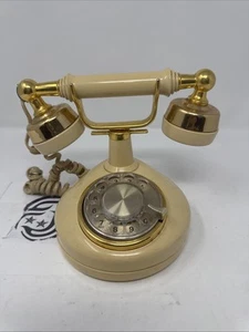Western Electric~Princess French Telephone~Rotary Dial~Desk~Ivory & Gold Tone - Picture 1 of 7