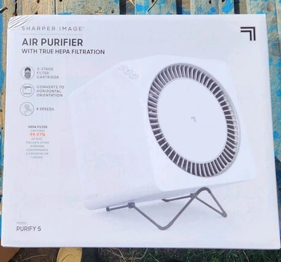 Sharper Image PURIFY 5 True HEPA Air Cleaner, Compact 100 sq ft, New Sealed - Image 1 of 4