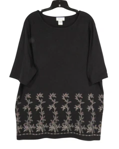 BLUSA/TOP VINTAGE AVENUE Tejido Acanalado TWILL Brillante Floral Bordado Talla 18/20 - Imagen 1 de 5