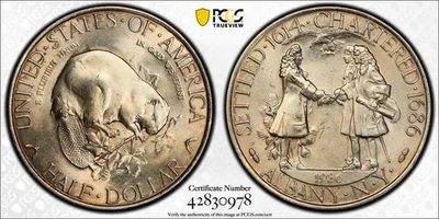 1936 Albany Commemorative Half Dollar 50C PCGS MS 66 #0978 - Image 1 of 4