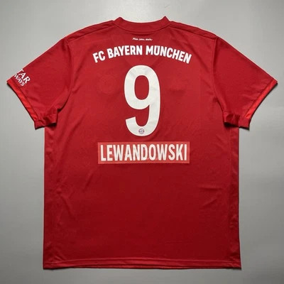 CAMISETA BAYERN ADIDAS 2019/2020 FOOTBALL HOME #9 LEWANDOWSKI TAMANHO “XXL” DW7410 - Imagem 1 de 4