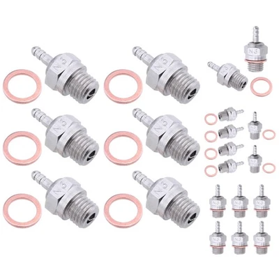 Pack of 6 Hot Glow Plug N3 - Platinum/Iridium for High-Performance RC Cars - Image 1 of 4