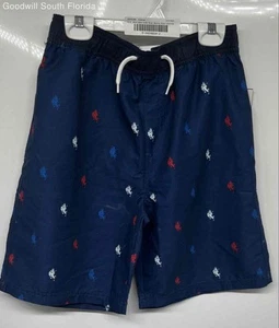 U.S. Polo Assn. Kids Blue Monogram Drawstring Waist Trunks Shorts Size L (14/16) - Picture 1 of 4