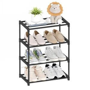 4 Tier Small Shoe Rack, Narrow Stackable Shoe Shelf for Kids Toddler Adult, L... - Picture 1 of 7