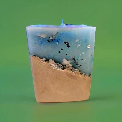 Decorative Candle Soy Wax ,portland Cement Base And Golden Foil - Image 1 of 3