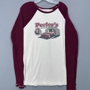 Vintage Arizona Shirt Mens Medium Raglan Thermal Waffle Sleeves Cars Car Show - Picture 1 of 12