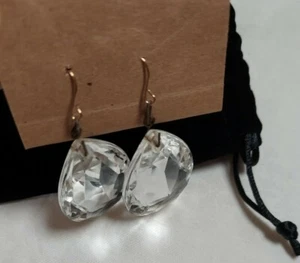 Crystal Chandelier 1920s Teardrop Fishhook Dangle Runway Earrings Repurposed - Picture 1 of 12