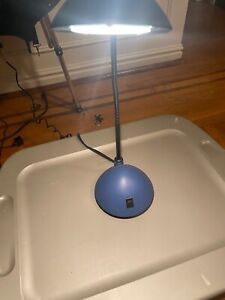 Vintage Todd Oldham Dorm Room Halogen Desk Lamp Blue 18in Tall 20 Watt Bulb