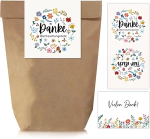 20 Stück Danke/Für Dich Karten für Dankeschön Geschenktüten Kraftpapiertüten mit - Bild 1 von 6