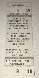 1992 Lehman Bros Tournament of Champions NYC Tennis Match Ticket Stub WPSA - Picture 1 of 2