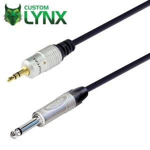 Neutrik Mini Stereo 3.5mm Jack to Mono Cable, 6.3mm 1/4" Lead PC/Laptop to Amp  - Picture 1 of 4