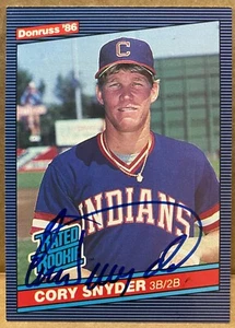 1986 Donruss Rated Rookie Cory Snyder RC Signed Autograph Cleveland - Picture 1 of 2