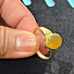 55Carat Natural Yellow Sapphire Alloy Ring for Men Panchdhatu 6 Carat Birthstone - Picture 1 of 7