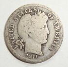 1911 USA BARBER DIME TEN 10 CENTS UNITED STATES SILVER COIN
