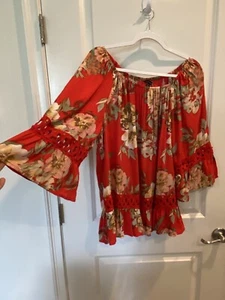 Única Spectrum Mujer Mangas 3/4 Blusa Estilo Campesino, Detalles de Encaje, Tan Bonita - Imagen 1 de 11