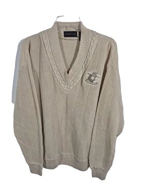 Suéter de Golf IZOD Club Para Hombres L Beige Cuello en V Bob Hope 40 Chrysler Clásico De Colección NUEVO Foto 1 de 4