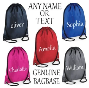 Bagbase Kordelzugtasche personalisiert Jungen Mädchen Pumptasche Fitnesstasche Tanz PE - Bild 1 von 18