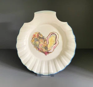 Richard Bramble Oyster plate, Jersey Pottery CI, scalloped shell shape plate - Picture 1 of 9