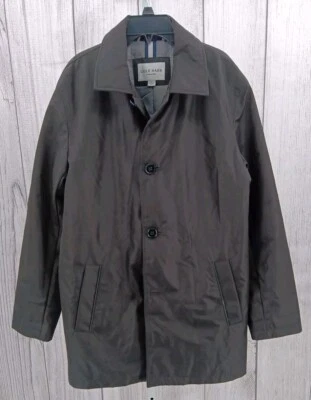 Cole Haan Men's Trench Coat Small Black Quilted Lining Water Resistant Button - Image 1 of 4