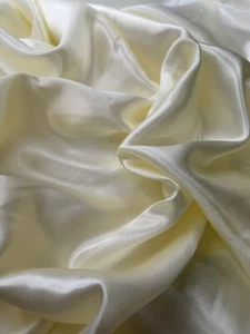 1 mtr cream light weight satin fabric..58” wide, bridal,decorations,dress etc - Picture 1 of 6