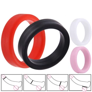 Mens Cock Ring Penis Ring Rubber Silicone Sex Toy Erection Enhancer Penis Rings - Picture 1 of 18