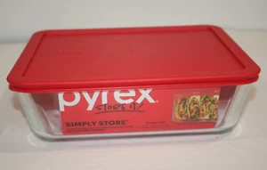 2 PEZZI PYREX STORE IT VETRO PORTAOGGETTI RETTANGOLARE TRASPARENTE 11 TAZZE (2,6 L) COPERCHIO ROSSO - Foto 1 di 6