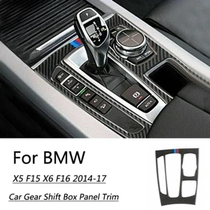 Carbon Fiber Car Gear Shift Box Frame Sticker Trim For BMW X5 F15 X6 F16 2014-17 - Picture 1 of 3