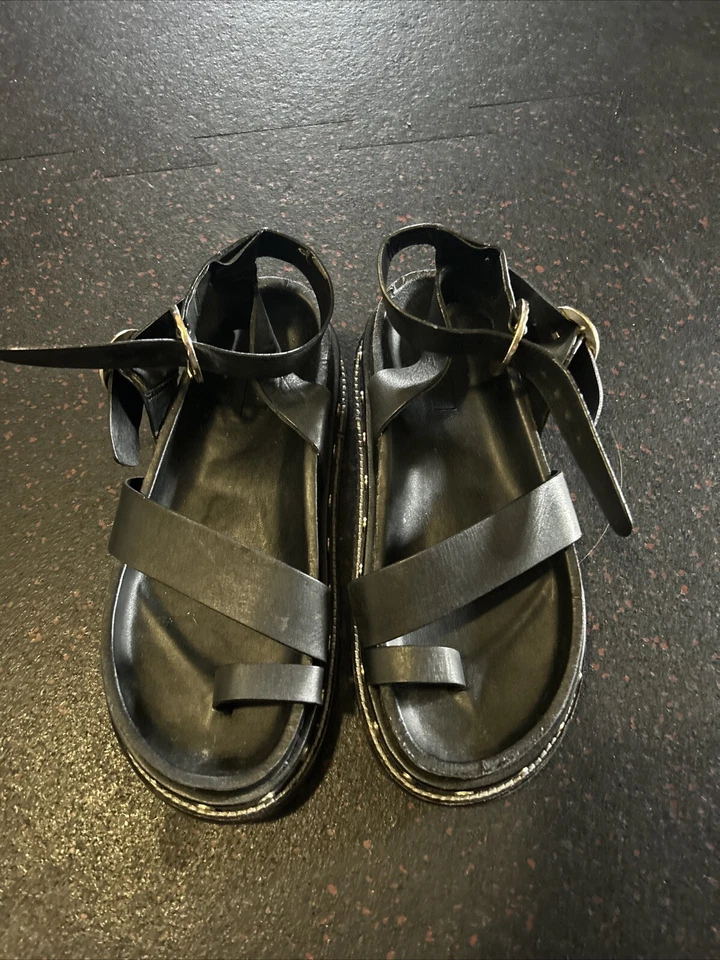 Topshop Ankle Strap Platform Sandals With Studs Sz 37  - Image 1 of 4