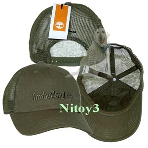 Timberland Cotton Canvas-Mesh Trucker Baseball Cap-Hat Men One Size - Picture 1 of 1