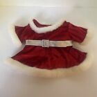 Build A Bear Workshop Mrs Claus Red Velvet Dress With Silver Belt And White Fur 
