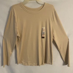 NO BOUNDARIES Beige ��Rib Crew Tee Langarm Damen �� XXXL (21) - Bild 1 von 5