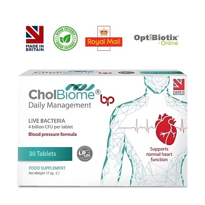 CholBiome BP 30 Tablets Probiotic Lower Cholesterol & BP Support Weight Loss Gut