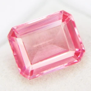 Peach Pink Natural Padparadscha Sapphire 5 Ct Emerald Shape Loose Gemstones - Picture 1 of 4