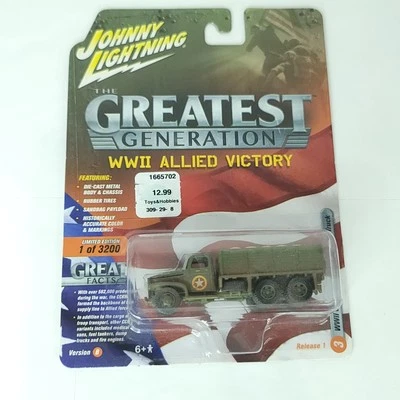 Johnny Lightning Greatest Generation WWII Allied Victory GMC 6x6 Truck NEW - Image 1 of 4