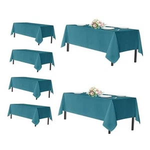 Rectangle Tablecloths for 6 Foot Tables, 6 Pack - Washable Polyester Fabric - Picture 1 of 8