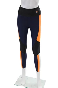 PE Nation Womens High Rise Logo Colorblock Demitrias Leggings Blue Black Size XS - Picture 1 of 6