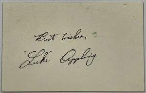 Luke Appling Signed 3x5 inch Post Card * 1981 Vintage * HOF White Sox Died 1991 - Picture 1 of 3