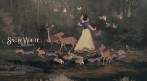 Hans Woody Schneewittchen und die sieben Zwerge Giclée-Druck 36" x 20" 2/100 limitiert  - Bild 1 von 24