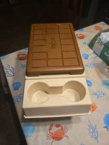 Vintage Little Kool Rest IGLOO Car Console Cooler Brown Tan Ice Chest 1983 - Picture 1 of 10