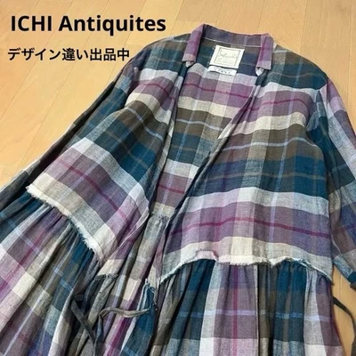 Vestido cárdigan Ichi Antiques de lino Cache-Coeur usado de Japón #T0290 - Imagen 1 de 4