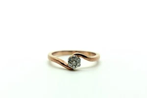 925 Sterling Silver 14k Rose Gold Plated Moissanite Engagement Ring for Women - Picture 1 of 5